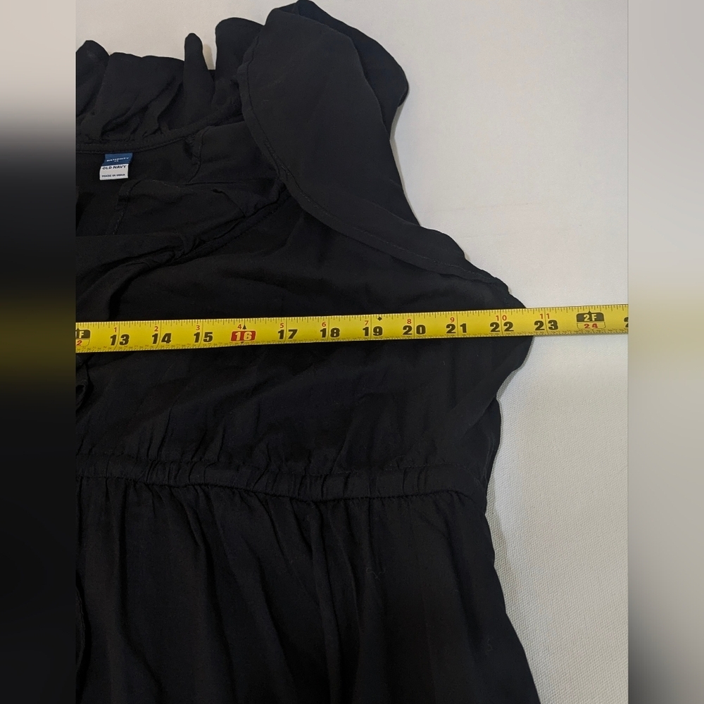 Old Navy Black Maternity Waist-Defined Ruffle-Trim Mini Dress Bohemia Sz XL NEW - Picture 11 of 15